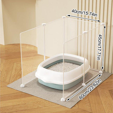 Cat Litter Box Enclosure Splash Proof Baffle Cover Partition for Cats Shield
