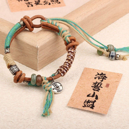 Boho Vintage Braided Fringe String Bracelet for Women Fashion Jewelry Gift