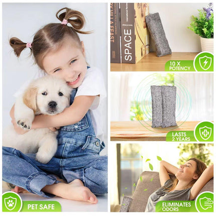 4pcs Bamboo Charcoal Deodorant Bags Activated Carbon Odor Absorber Linen Bags