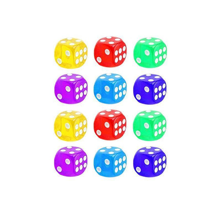 12-48PCS 6 Sided Games Dice Transparent Coloured Game Play Toy Bulk Board Game - Aimall
