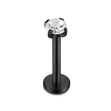 Stainless Steel Four Claw Zirconia Lip Stud Earrings Hypoallergenic Body Jewelry