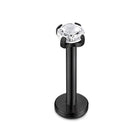 Stainless Steel Four Claw Zirconia Lip Stud Earrings Hypoallergenic Body Jewelry