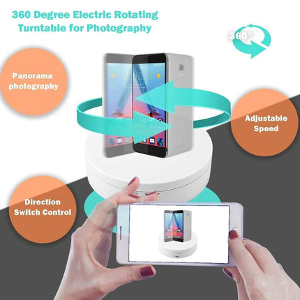 360° Rotating Electric Turntable Display Stand Jewelry Photography Show Holder