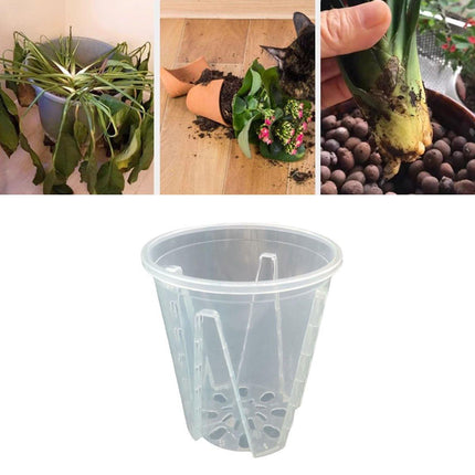 10xClear Plastic Orchid Pots with Holes for Phalaenopsis Root Aeration