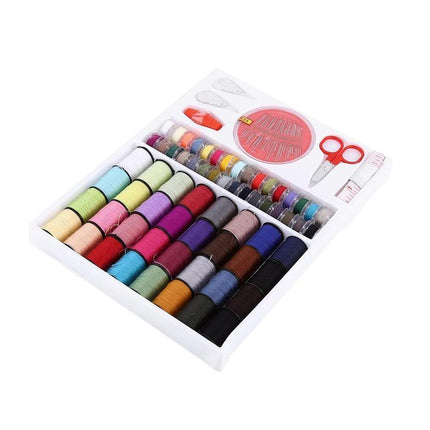64Rolls Sewing Machine Line thread Spool Set Bobbin Cotton Reel Needle Tape Kit - Aimall
