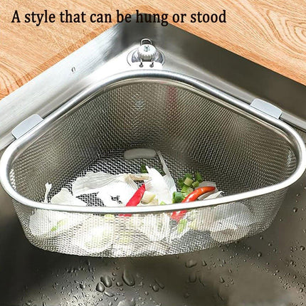 Triangle Sink Strainer Basket Household Kitchen Shelf Leftover Draining Rack