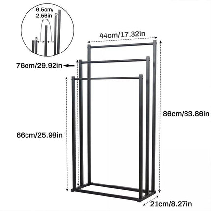 Luxury Metal Floor Towel Rack Freestanding Bathroom Storage Organizer Stand
