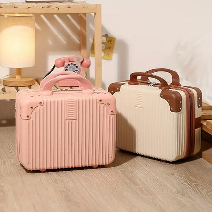 Portable Womens Mini Luggage Case Lightweight Large Capacity Cosmetic Bag