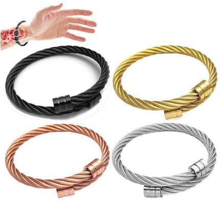 Lymph Drainage Magnetic Bracelets Crainoc Titaniumion Osimium Bangle NEW - Aimall