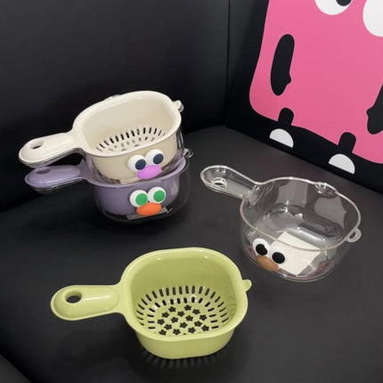 2in1 Double Layer Duckbill Draining Basket Water Vegetable Fruit Washing Basket