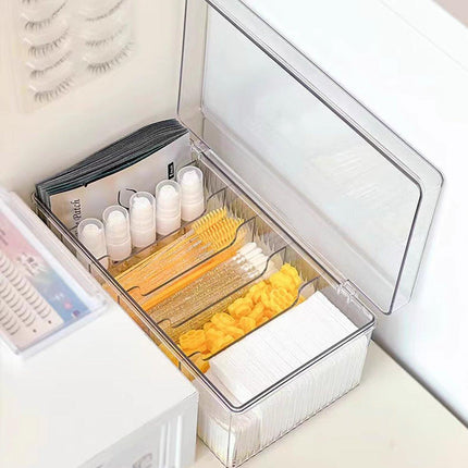 Transparent Dustproof Cosmetic Storage Box with Lid Makeup Organizer Case
