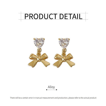 High-End Bow Earrings for Women Elegant Simple Fashion Jewelry Niche Design