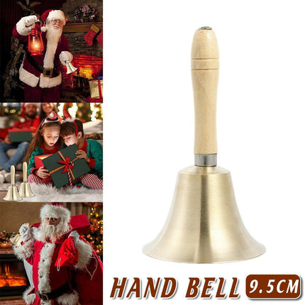 Wooden Handle Hand Bells Christmas Pet Bells Classroom Call Rattles Party Bell