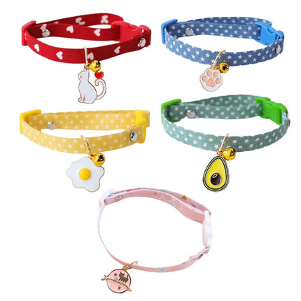 Adjustable Pet Collar with Buckle and Bell for Kitten and Dog Wearable Accessory