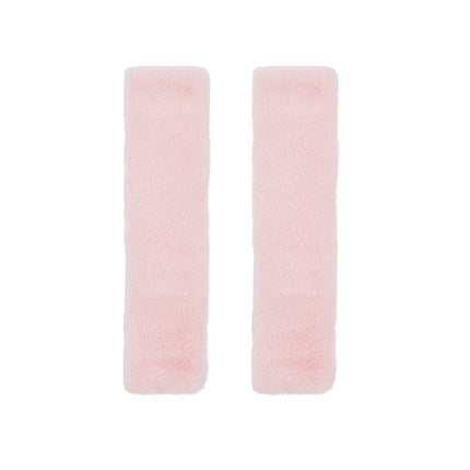 Winter Plush Shoulder Strap Cover Neck Cushion Pad for Comfortable Car Travel 2PCS