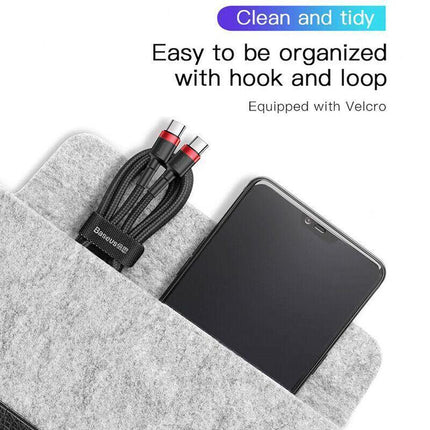 Red+Black Baseus 60W 100W USB C to Type C Charger Cable PD Fast Charge For Samsung - Aimall