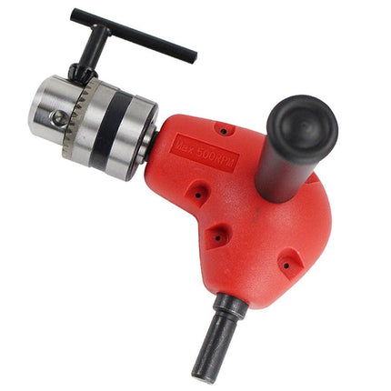 90° Degree Right Angle Drill Attachment 1/4" Drive Adapter with Chuck Key Tools - Aimall