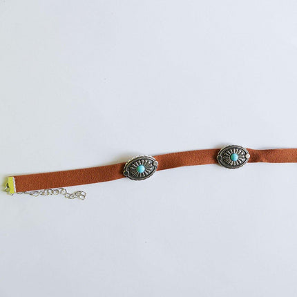 Brown Leather Rope Necklace Vintage Style Choker Women Elegant Fashion Jewelry