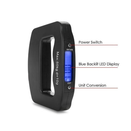 Electronic Digital Portable Scale Luggage Weight Hanging Travel 50 KG 10G - Aimall