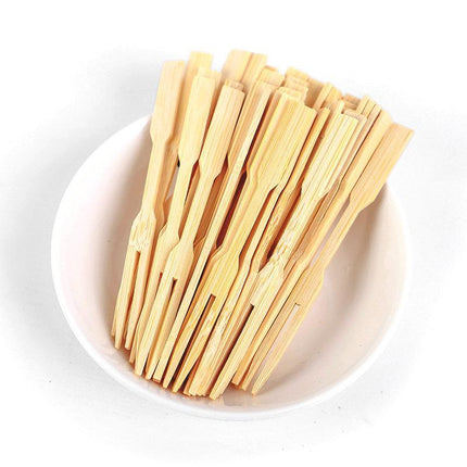 1000x Bamboo Catering Forks for BBQ & Cocktail Finger Food - Aimall