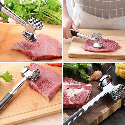 Meat Hammer Kitchen Tenderizing Beating Tool Double Sided Loose Meat Hammer