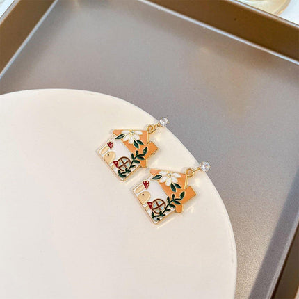 Geometric Cartoon Earrings Cute Fun Fashion Jewelry Gift for Daily Wear