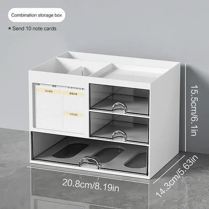 Clear Desktop Organiser Drawer Storage Shelf for Office Home Supplies Durable