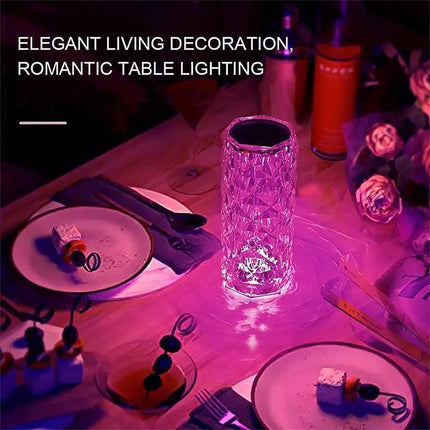 LED Crystal Table Lamp Diamond Rose Bar Night Light Touch Atmosphere Bedside HOT - Aimall