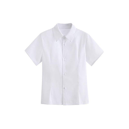 Japanese Women Girls JK Uniform Short Sleeve Shirts Tops Blouse Pleated Skirts - Aimall