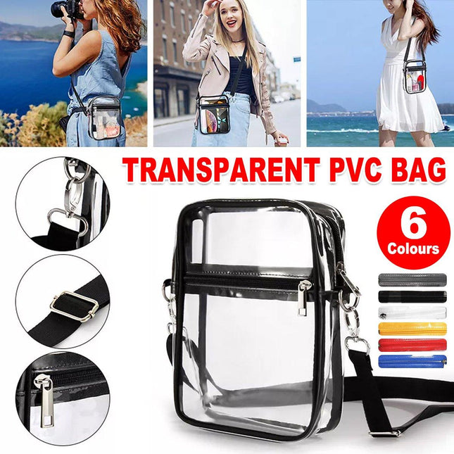 Transparent Crossbody Bag Clear Stylish Handbag for Men and Women Daily Use