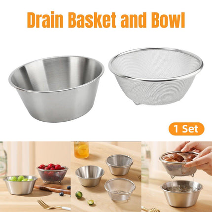 Mini Stainless Steel Sieve Drainage Basket Fruit Filter Basin for Kitchen Use