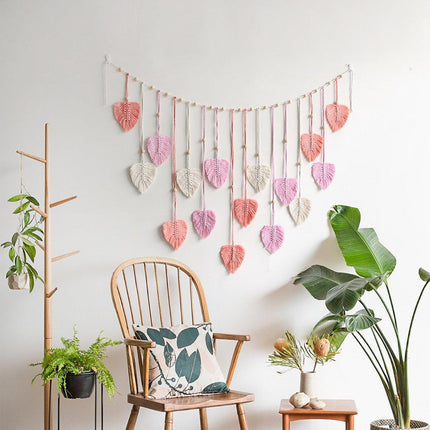 Bohemian Decorative Woven Tassel Leaf Wall Hanging Bedroom Home Wall Decoration