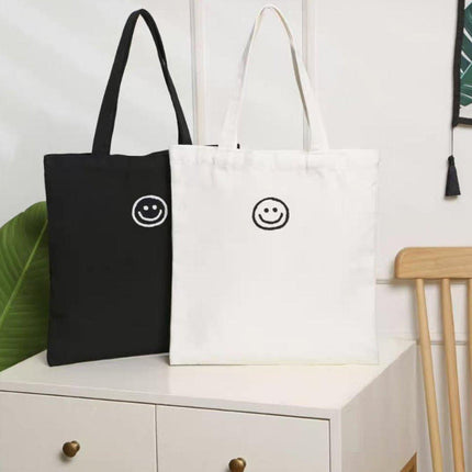Canvas Shoulder Bag for Women Student Fashion All in One Shopping Tote Handbag