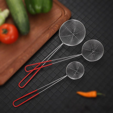 3X Stainless Steel Slotted Filter Spoon MilkTea Kitchen Tool OilSkimmer Strainer