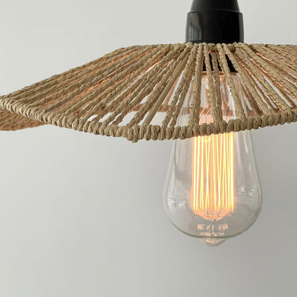 Woven Paper Rope Lamp Shade Rustic Ceiling Light Shade for Living Room Decor