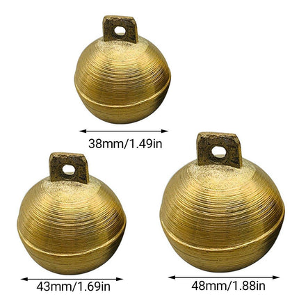 2PCS Small Brass Bell Cow Horse Sheep Grazing Copper Bells Loud Copper Bells Pet