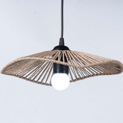 Woven Paper Rope Lamp Shade Rustic Ceiling Light Shade for Living Room Decor