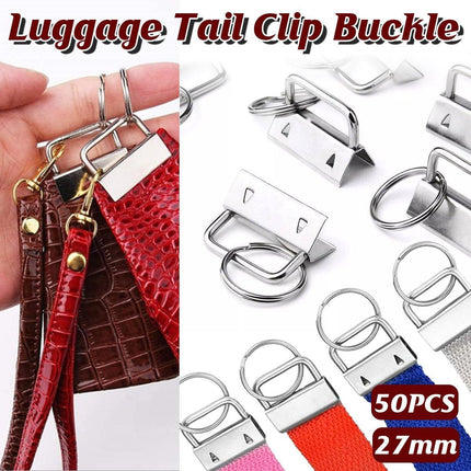 50X 27MM DIY Craft Key Fob Keychain Hardware With Plier Wristlets Tail Clip Gift