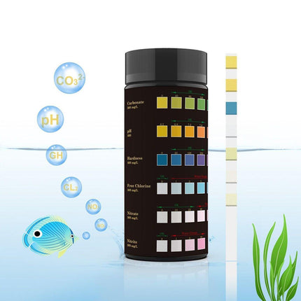 50pcs 6in1 Water Quality Test Strip for Fish Tank Aquarium Pool Accurate Testing