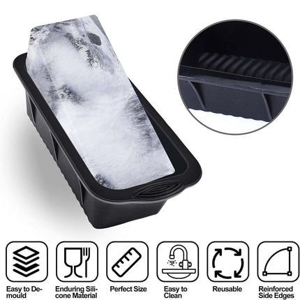2PCS Reusable Silicone Ice Blocks Large Cube Tray for Drinks and Cocktails
