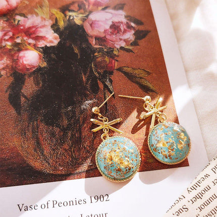 Natural Stone Earrings for Women Simple Vintage Dangle Drop Fashion Jewellery