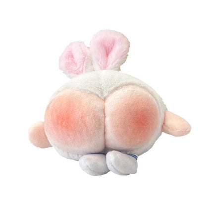 Honey Peach Butt Keychain Rabbit Ears Pendant Toy Bag Decor Plush Doll Key Ring - Aimall