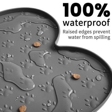 Silicone Pet Feeding Food Mat Bone Waterproof Non-slip Cat Dog Bowl Placemat