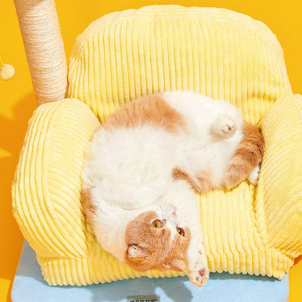 Multifunctional Cat Lounge Cozy Sofa Scratch Post Comfortable Kitty Rest Area - Aimall