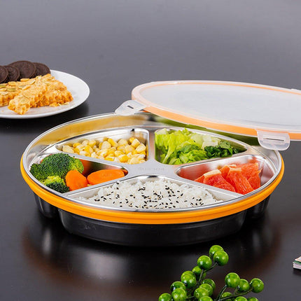 Multi Compartment Lunch Box with Lid Five Compartments Food Storage Fruit Plate