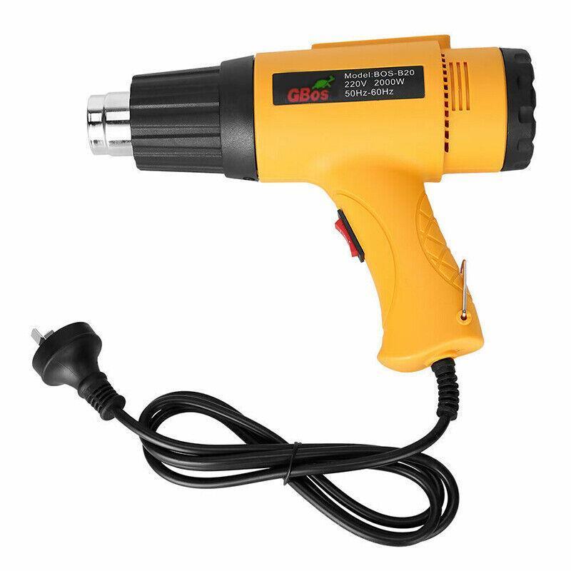 2000W Electric Heat Gun Hot Air Adjustable Temperature W/4 Nozzles ...