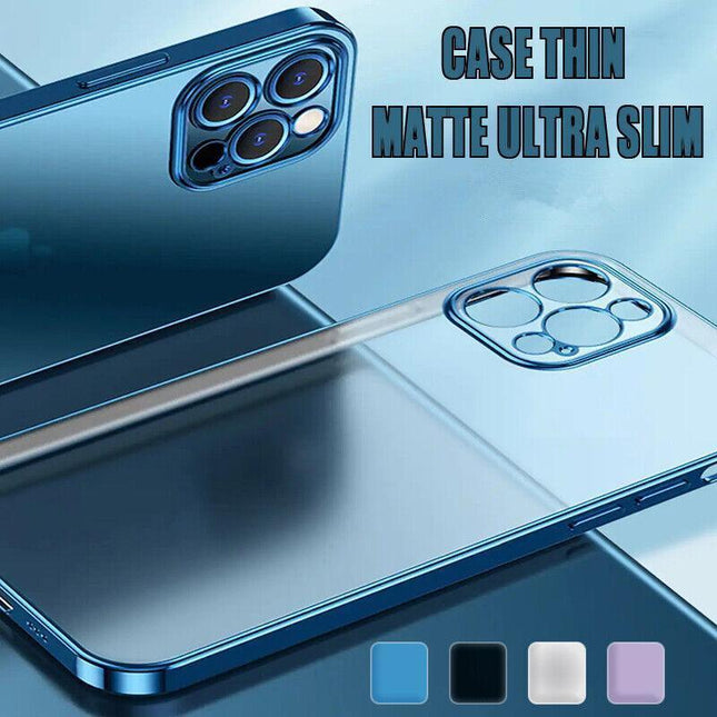 Silver For Iphone 13 12 11 Pro Max Case Thin Matte Ultra Slim Shockproof Clear Cover - Aimall