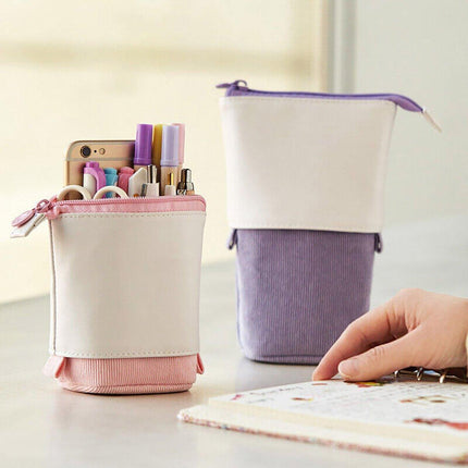 Stretchable Canvas Pencil Case Cute Korean Style Variable Pull-down Pen Holder