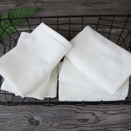 6PCS Hotel Cotton Face Towel White Soft Square Cloth Beauty Salon KTV Thick Wash