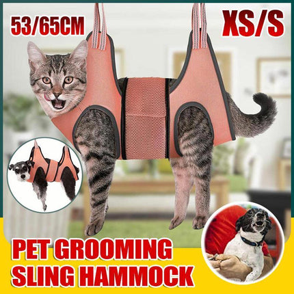 Small Pet Grooming Sling Hammock Dog Cat Restraint Bag Bathing Trimming NailCare Light Green - Aimall